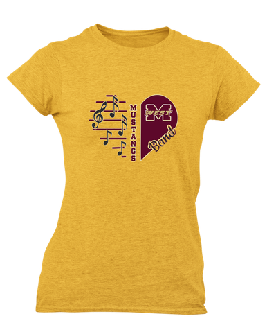 Magnolia West Mustangs Heart Band Women's Premium SS T-Shirt