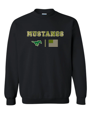 Redmond Mustangs Camo Flag Men's Sweatshirt