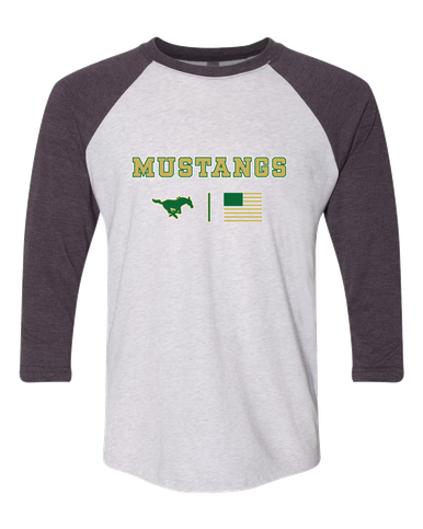 Redmond Mustangs Team Colors Flag Men's Baseball T-Shirt