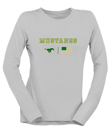 Redmond Mustangs Team Colors Flag Women's LS T-Shirt
