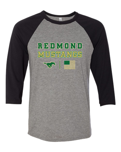 Redmond Mustangs Spirit Flag Men's Baseball T-Shirt