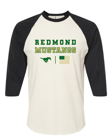 Redmond Mustangs Spirit Flag Women's Baseball T-Shirt