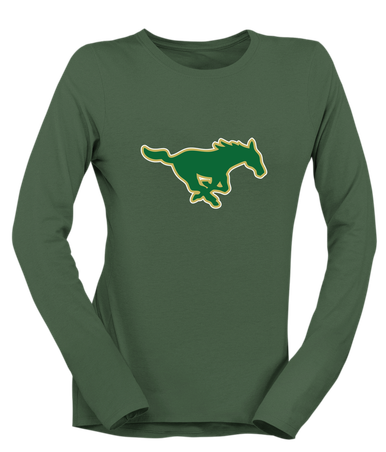 Redmond Mustangs Mascot #1 Women's LS T-Shirt