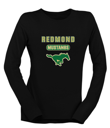 Redmond Mustangs Mascot #3 Women's LS T-Shirt