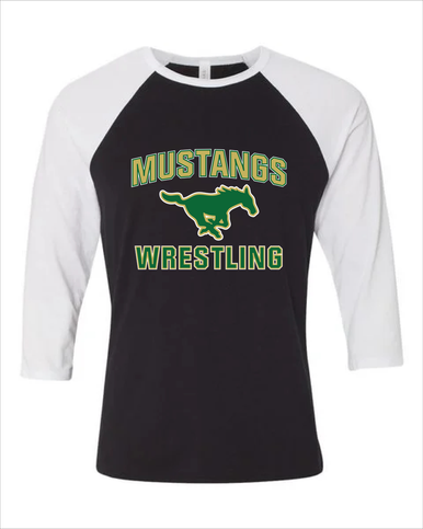 Redmond Mustangs Wrestling Men's Baseball T-Shirt