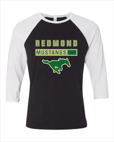 Redmond Mustangs Mascot #7 Men's Baseball T-Shirt