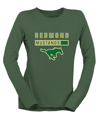 Redmond Mustangs Mascot #7 Women's LS T-Shirt