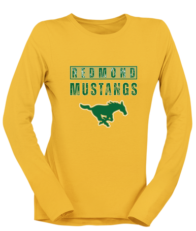 Redmond Mustangs Mascot #9 Women's LS T-Shirt