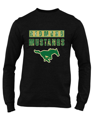 Redmond Mustangs Mascot #9 Men's LS T-Shirt