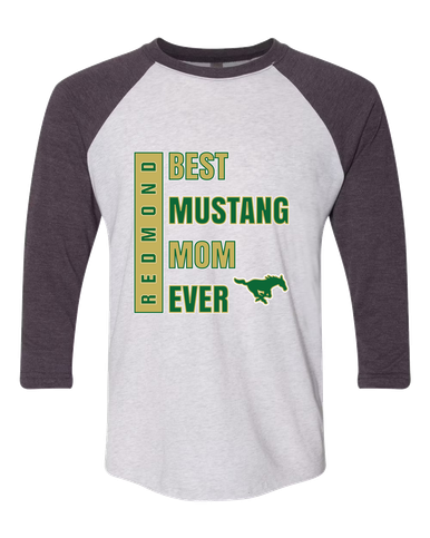 Redmond Mustangs Best Mustang Mom Women's Baseball T-Shirt