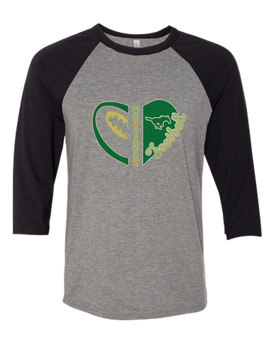 Redmond Mustangs Heart Football Women's Baseball T-Shirt