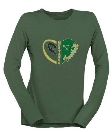 Redmond Mustangs Heart Football Women's Premium LS T-Shirt