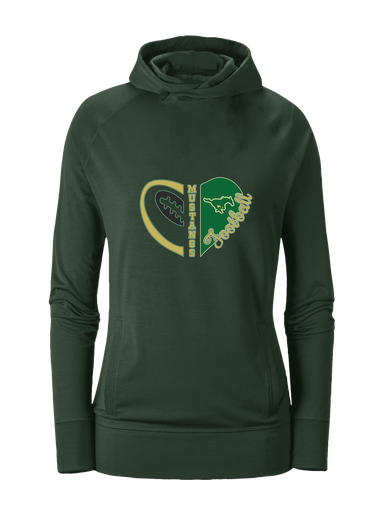 Redmond Mustangs Heart Football Women's Hoodie