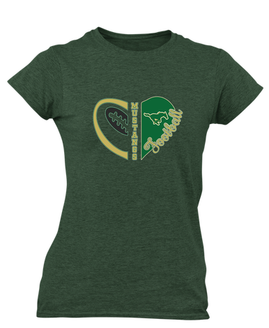 Redmond Mustangs Heart Football Women's Premium SS T-Shirt