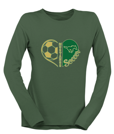 Redmond Mustangs Heart Soccer Women's LS T-Shirt
