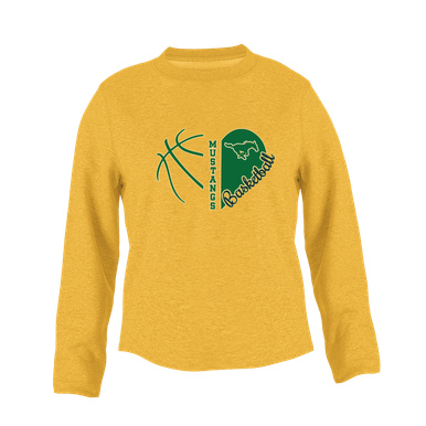 Redmond Mustangs Heart Basketball Women's Sweatshirt
