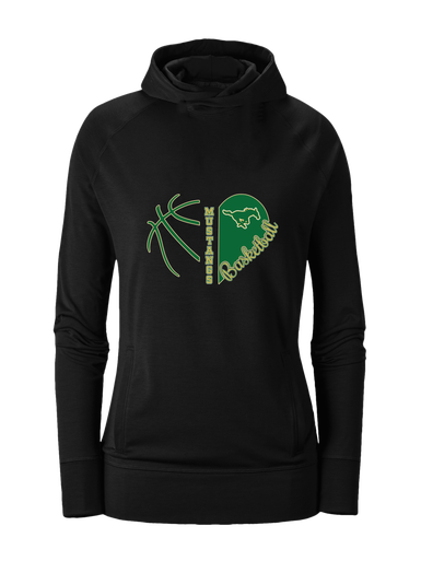 Redmond Mustangs Heart Basketball Women's Hoodie
