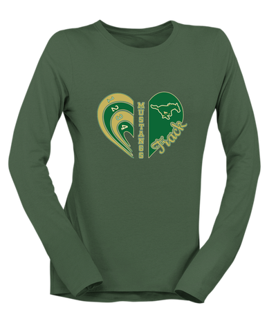 Redmond Mustangs Heart Track Women's Premium LS T-Shirt