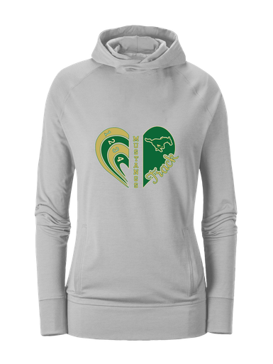 Redmond Mustangs Heart Track Women's Hoodie