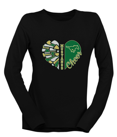Redmond Mustangs Heart Cheer Women's Premium LS T-Shirt