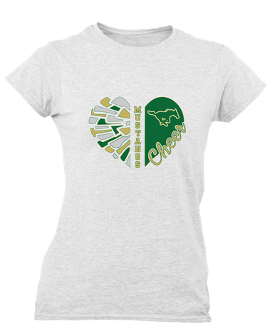 Redmond Mustangs Heart Cheer Women's Premium SS T-Shirt