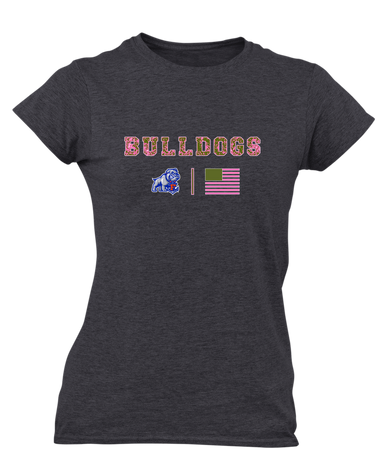 Freeport Bulldogs Anchor Pink Camo Flag Women's SS T-Shirt