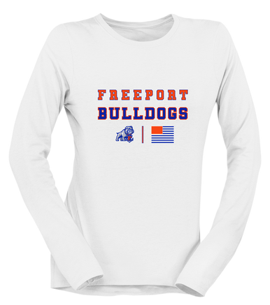 Freeport Bulldogs Anchor Spirit Flag Women's LS T-Shirt