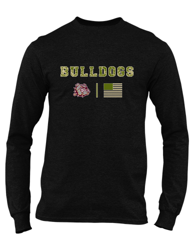 King's Fork Bulldogs Camo Flag Men's Premium LS T-Shirt
