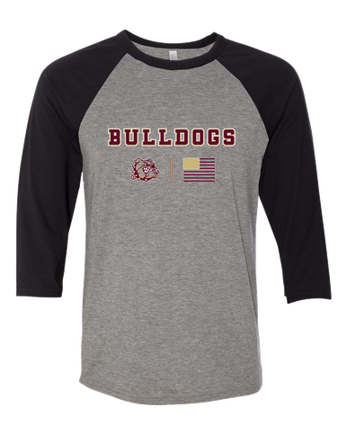 King's Fork Bulldogs Team Colors Flag Women's Baseball T-Shirt