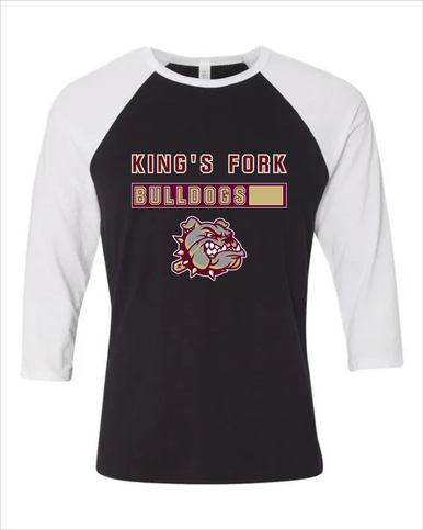 King's Fork Bulldogs Mascot #7 Women's Baseball T-Shirt