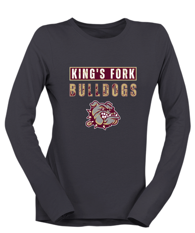 King's Fork Bulldogs Mascot #9 Women's LS T-Shirt