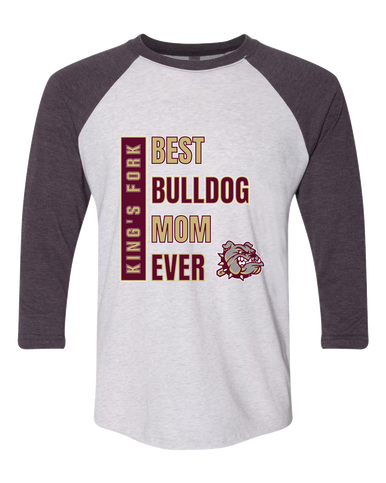 King's Fork Bulldogs Best Bulldog Mom Women's Baseball T-Shirt