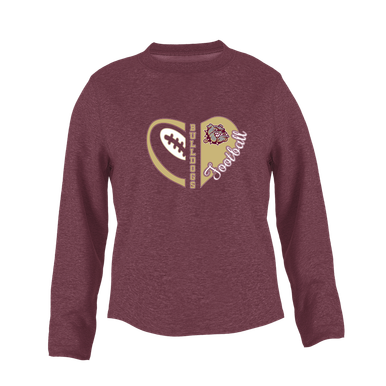 King's Fork Bulldogs Heart Football Women's Sweatshirt