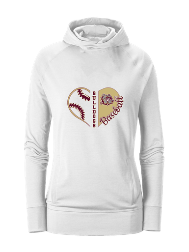 King's Fork Bulldogs Heart Baseball Women's Hoodie
