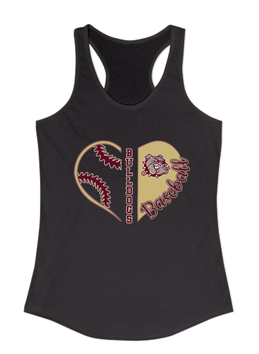 King's Fork Bulldogs Heart Baseball Women's Tank Top