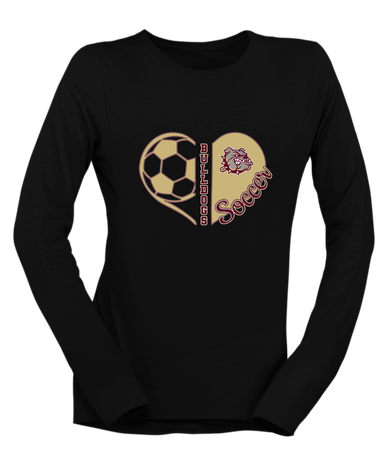 King's Fork Bulldogs Heart Soccer Women's Premium LS T-Shirt