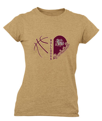 King's Fork Bulldogs Heart Basketball Women's SS T-Shirt