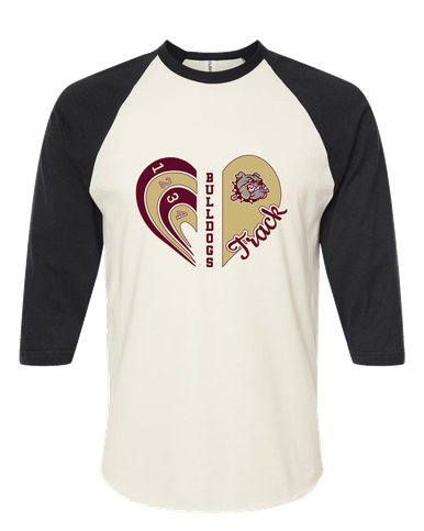 King's Fork Bulldogs Heart Track Women's Baseball T-Shirt