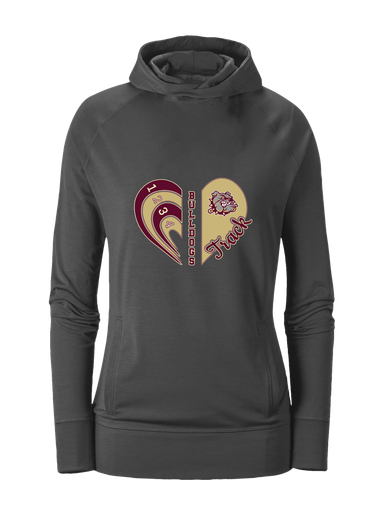 King's Fork Bulldogs Heart Track Women's Hoodie