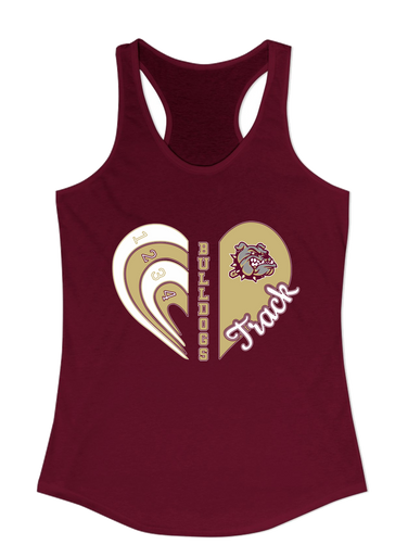 King's Fork Bulldogs Heart Track Women's Tank Top