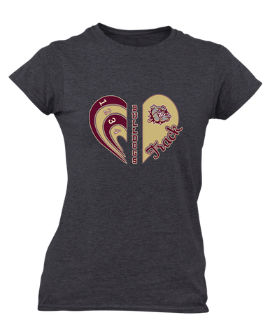 King's Fork Bulldogs Heart Track Women's Premium SS T-Shirt