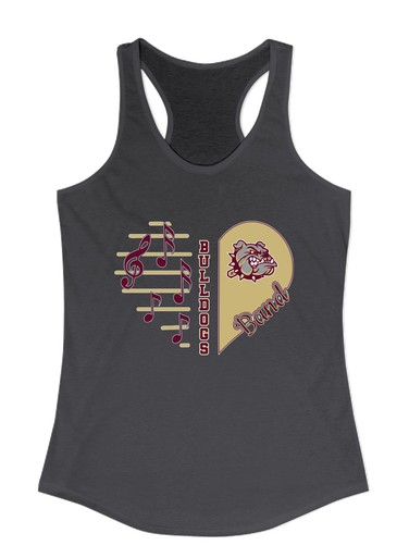 King's Fork Bulldogs Heart Band Women's Tank Top