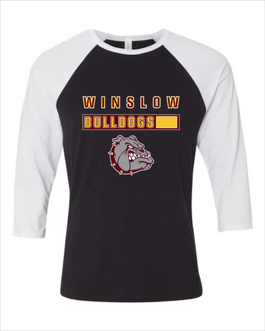 Winslow Bulldogs Mascot #7 Women's Baseball T-Shirt