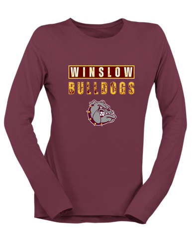 Winslow Bulldogs Mascot #9 Women's LS T-Shirt
