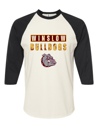 Winslow Bulldogs Mascot #9 Women's Baseball T-Shirt