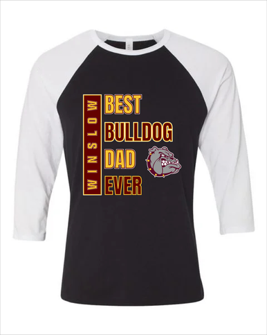 Winslow Bulldogs Best Bulldog Dad Men's Baseball T-Shirt