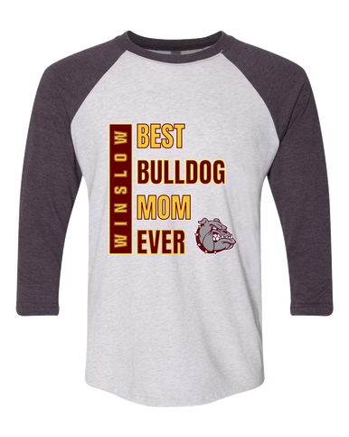 Winslow Bulldogs Best Bulldog Mom Women's Baseball T-Shirt