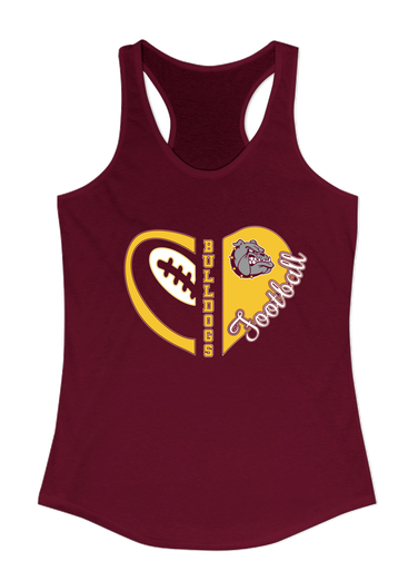 Winslow Bulldogs Heart Football Women's Tank Top