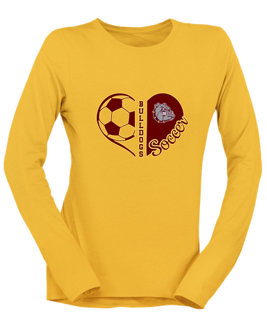 Winslow Bulldogs Heart Soccer Women's LS T-Shirt