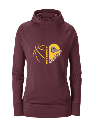 Winslow Bulldogs Heart Basketball Women's Hoodie